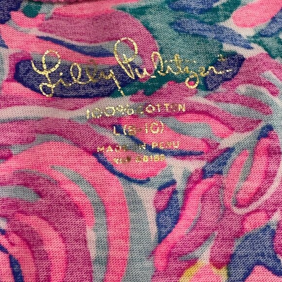 Lilly Pulitzer Girls Psychedelic Print Sophie Dress L 8-10 100% Cotton - Picture 3 of 5